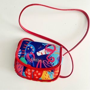 Raquel Arena cross-body colourful purse.